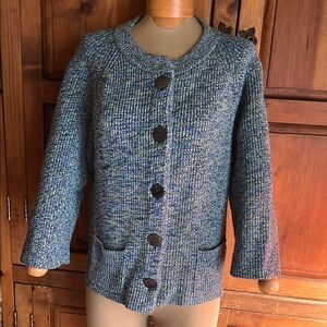 Jones New York Blue Cardigan Sweater